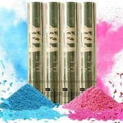 Revealations Gender Reveal Confetti Powder Cannon - Set of 4 Mixed (2 Blue 2 Pink)